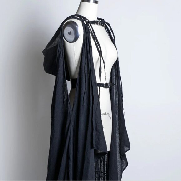 Apatico Draped Cape Harness Black Vegan Leather - Picture 1 of 4